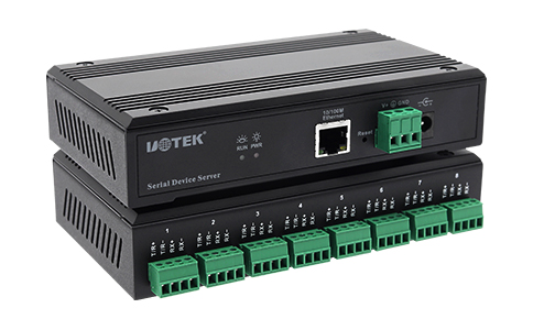 工業(yè)級串口轉(zhuǎn)以太網(wǎng)服務(wù)器_UT-6808MT 10/100M轉(zhuǎn)8口RS-485/422串口服務(wù)器